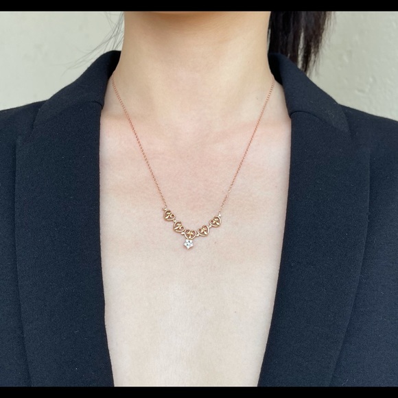 18K Rose Gold Diamond Necklaces - Picture 4 of 4